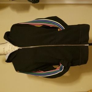 Rue 21 Zip up rainbow sleeve detail sweater